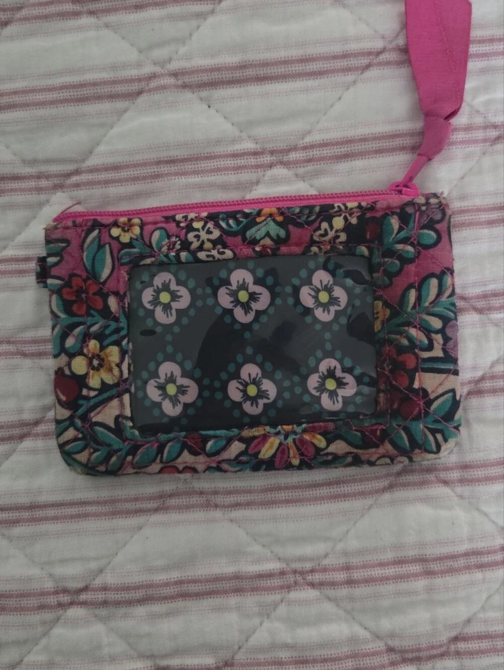 Vera Bradley Floral ID Wallet in Pink